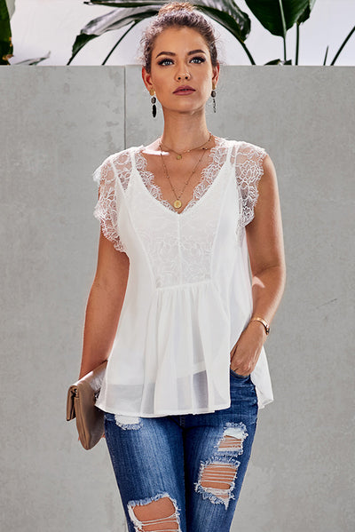 Lace Tank Top with Vest - OK BAZAAR | Trendy Attainable Fashion & Accessories