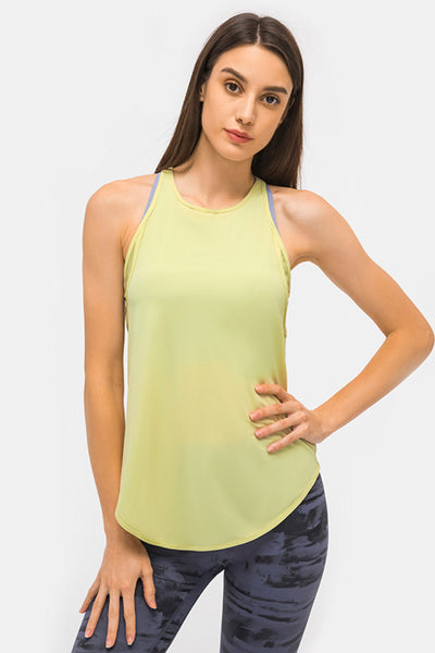 Cut Out Back Sports Tank Top - OK BAZAAR | Trendy Attainable Fashion & Accessories