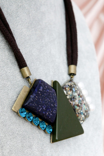 Geometric Stones Necklace - OK BAZAAR | Trendy Attainable Fashion & Accessories