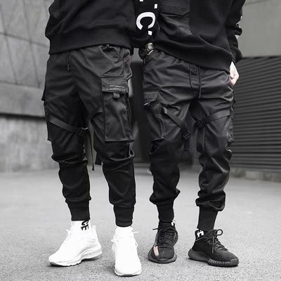 Ribbons Harem Joggers Men Cargo Pants Streetwear 2020 Hip Hop Casual Pockets Track Pants Male Harajuku Fashion Trousers - OK BAZAAR | Trendy Attainable Fashion & Accessories