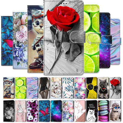 PU Leather Phone Case For Samsung Galaxy A6 A7 A8 A9 2018 Book Style Painted Case for Samsung A3 A5 2016 2017 Cover Fundas Capa - OK BAZAAR | Trendy Attainable Fashion & Accessories