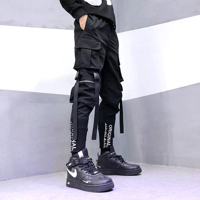 Stylish 2021 Japanese Fashion Harajuku Streetwear Cargo Pants for Men Ribbon Pockets Joggers Techwear Men's Trousers Hip Hop - OK BAZAAR | Trendy Attainable Fashion & Accessories